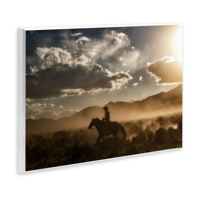 Cowboy Jockey & Shining Sun Wall Plaque Art, design by PHBurchett