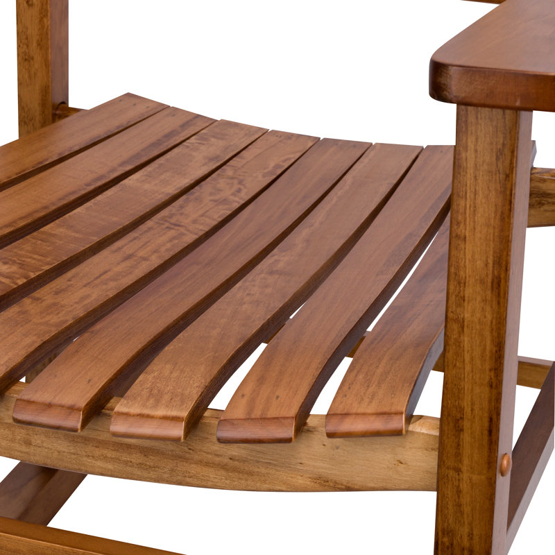 Chaise d'extérieur en bois massif à bascule Emjay, Chêne clair