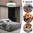 16 In.Smoky Gray Flush Mount Ceiling Fan With Dimmable LED Light  And Remote
