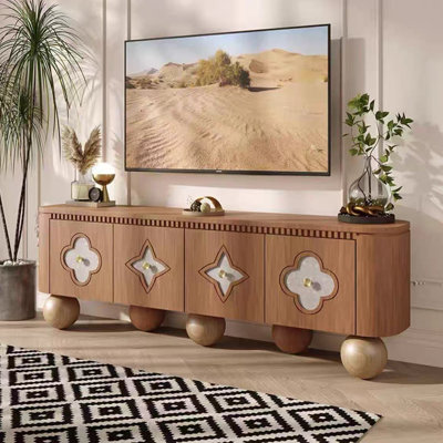 Wind light luxury solid wood TV cabinet