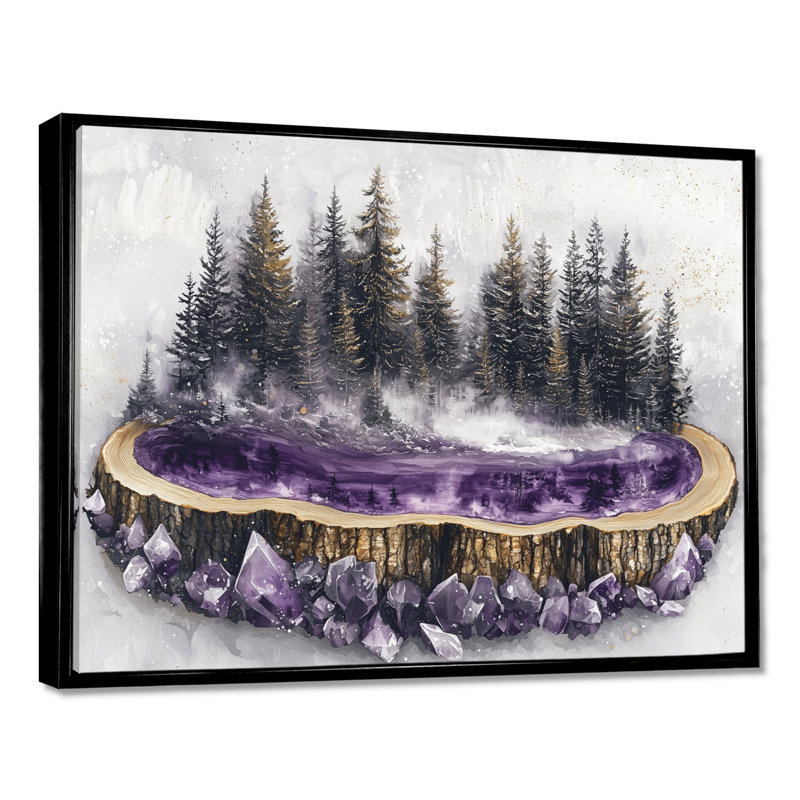 Gerto - Landscapes Wall Art, H 16 po x l 32 po, Impression encadrée flottante, Noir