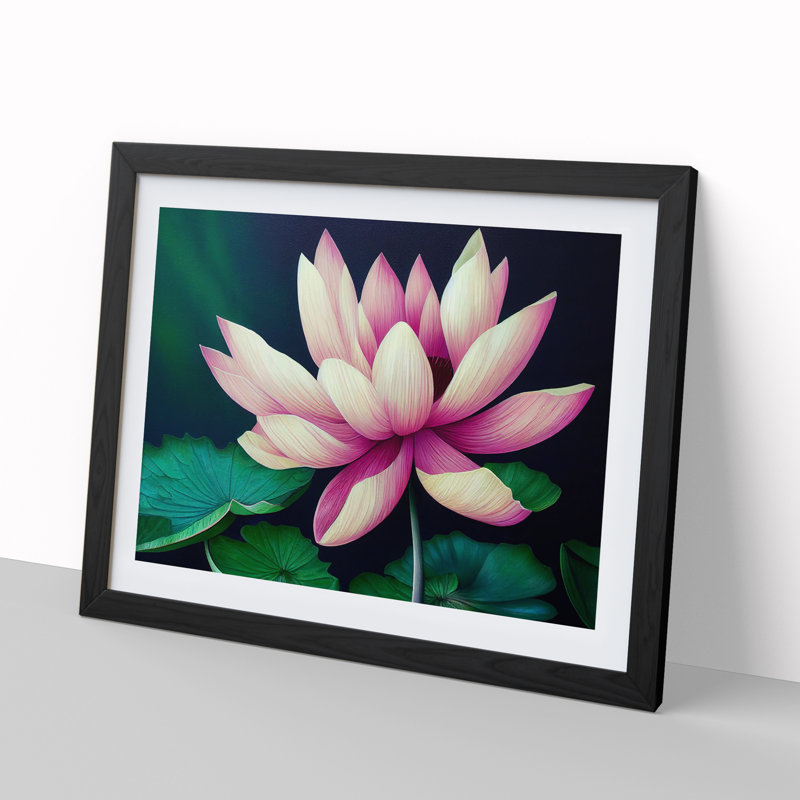 An Excellent Lotus Flower - Framed Print, 34cm H x 46cm W x 2cm D, Black