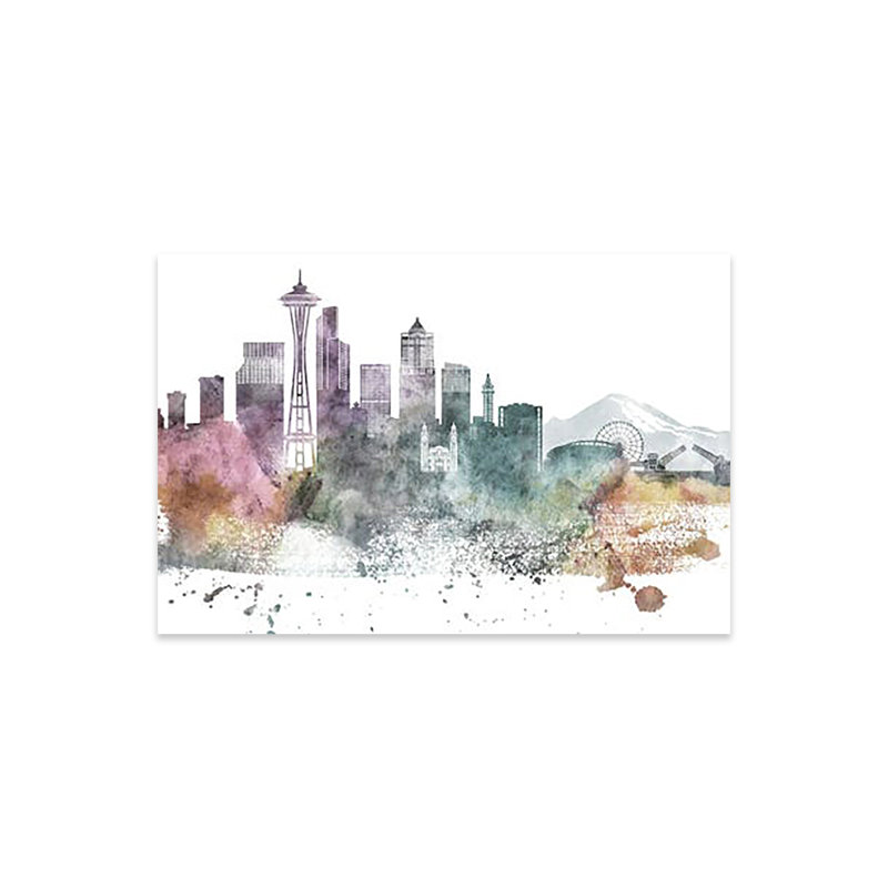 Seattle Skylines pastel, impression sur verre acrylique, H 16 po x l 24 po x P 0,25 po
