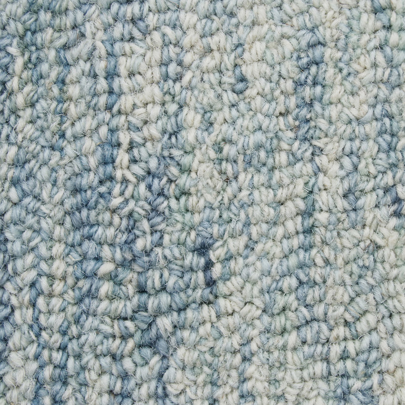 Tapis bleu / ivoire en laine touffeté à la main Kempner, Rectangle 9 pi x 12 pi
