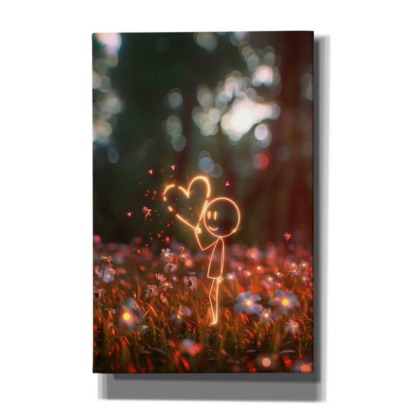 Epic Graffiti 'Valentines' by r3darch0n Canvas Wall Art, 40" H x 26" W x 1.5" D