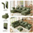 U-Shaped Upholstered Modular Sectional Sofa With Storage, 6 Seat  Corduroy  Couche With Adjustable Arms Backs,Plush Supportive Cushions, Green-1542511440
