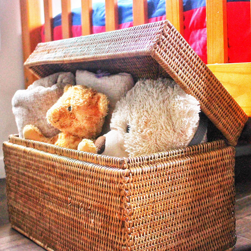 Honey Brown Hand-Woven Rattan Lift Lid Storage Trunk