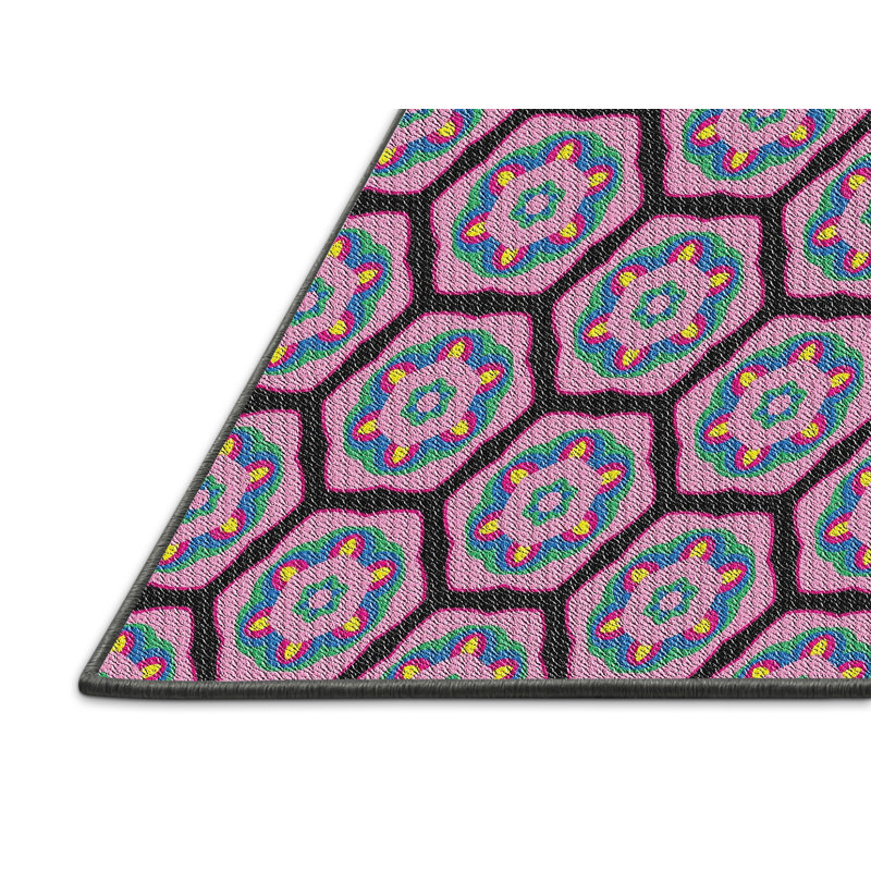 Tapis à motifs mehroon/gris zone, Rectangle 7 pi x 10 pi