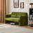 59.06'' 2-Seater Velvet Loveseat Solid Wood Frame with Storage Base, Movable Pillows, Scratch-Free Rubber Feet for Small Spaces-572487457