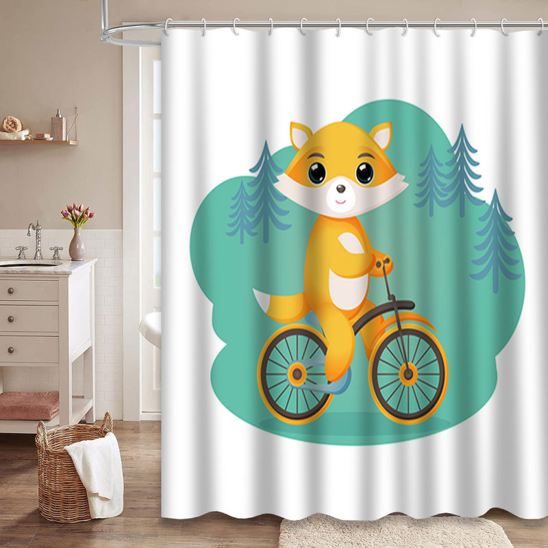 Rideau de douche avec 12 crochets Fox, 72" L x 72" W