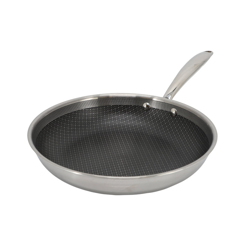 Poêle à frire antiadhésive en acier inoxydable avec bord roulé Better Chef, 10"