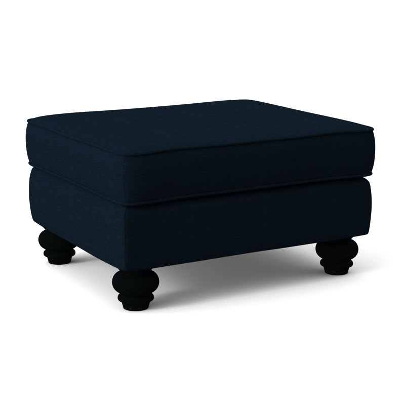 Lowell Ottoman, Taupe Plaid; 0126-73, Black Finish