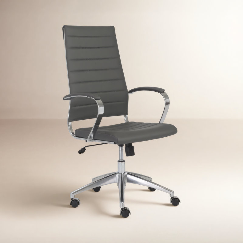 Joss & Main Rossie Conference Chair, Gray Faux Leather
