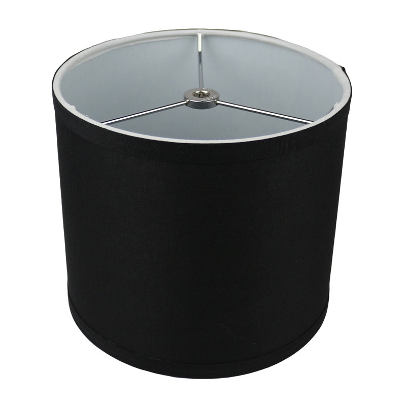 Abat-jour tambour en lin classique Ganya (araignée), Noir, H 7 po x l 8 po x P 8 po