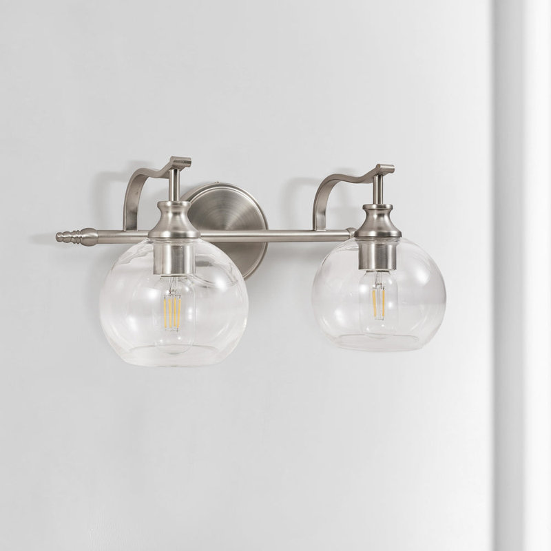 Luminaire de salle de bain Modern, Nickel brossé, 2