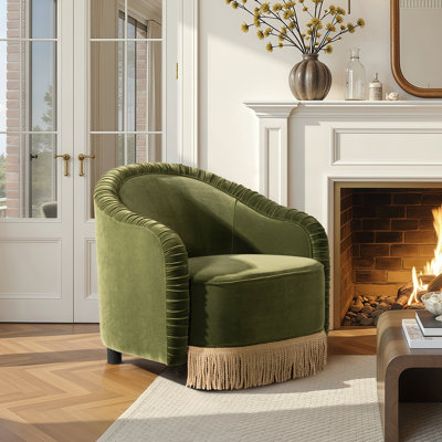 Chaise avec accoudoirs à dossier demi-tonneau 31,5 po Serena Serena
