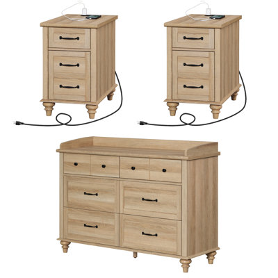 Scarlett 3-Piece Solid and Manufactured Wood Bedroom Set