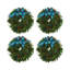 Christmas Wreath Vegan Leather Round Pebble Placemat-536980163