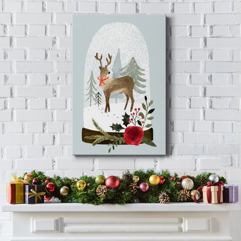 Snow Globe Village III sur toile, H 27 po x l 18 po x P 1,5 po
