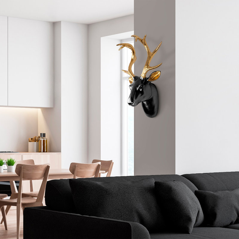 Élégant accessoire mural décoratif, doré et noir, 10,2 po x 15,0 po x 6,7 po | 100% polyester | Parfait pour la décoration intérieure, l'esthétique moderne et les accents élégants, ajoute une touche de luxe à n'importe quelle pièce