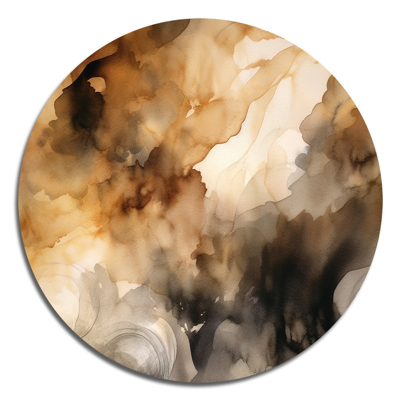 Ciah - Art abstrait rond en métal, H 36 po x l 36 po