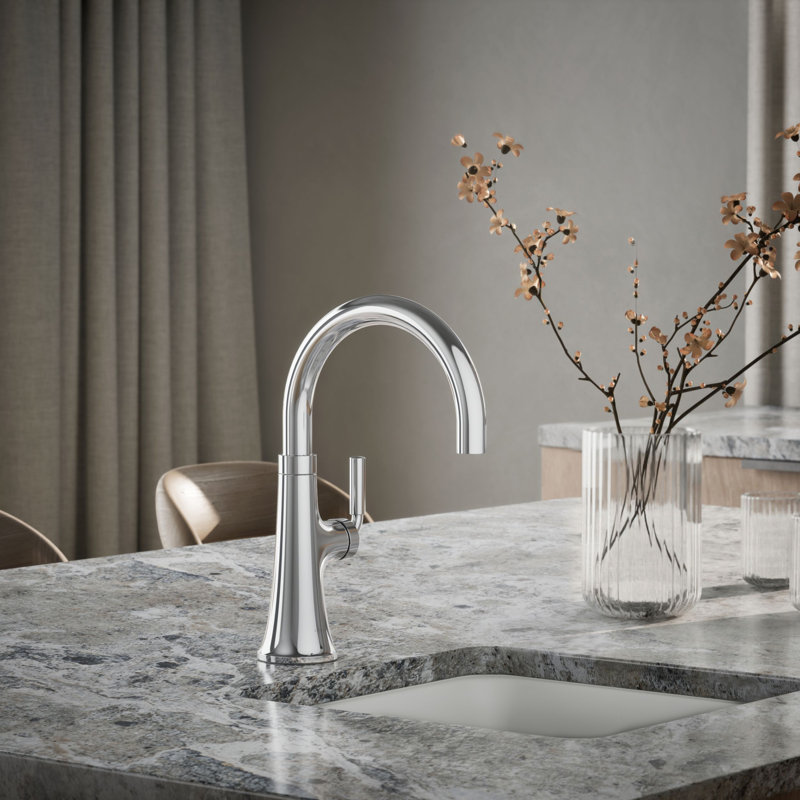 Tone Single-Handle Bar Sink Faucet, Polished Chrome/Black