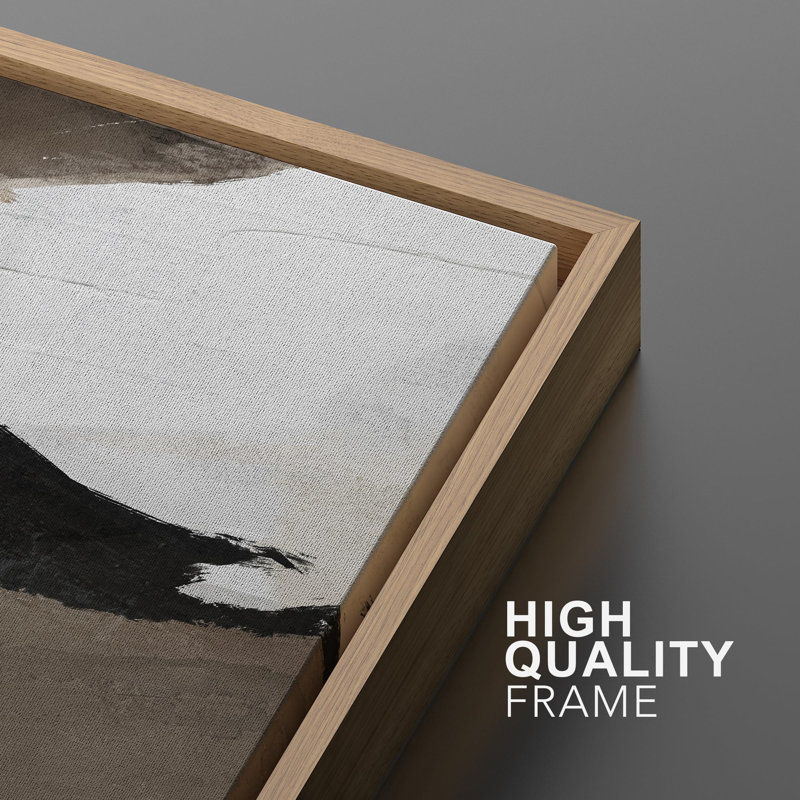 Forme Mid-Century «Minimalist Terrain Brown Abstract Rustic Shapes», 2 pièces, H 16 po x l 24 po, Encadré naturel
