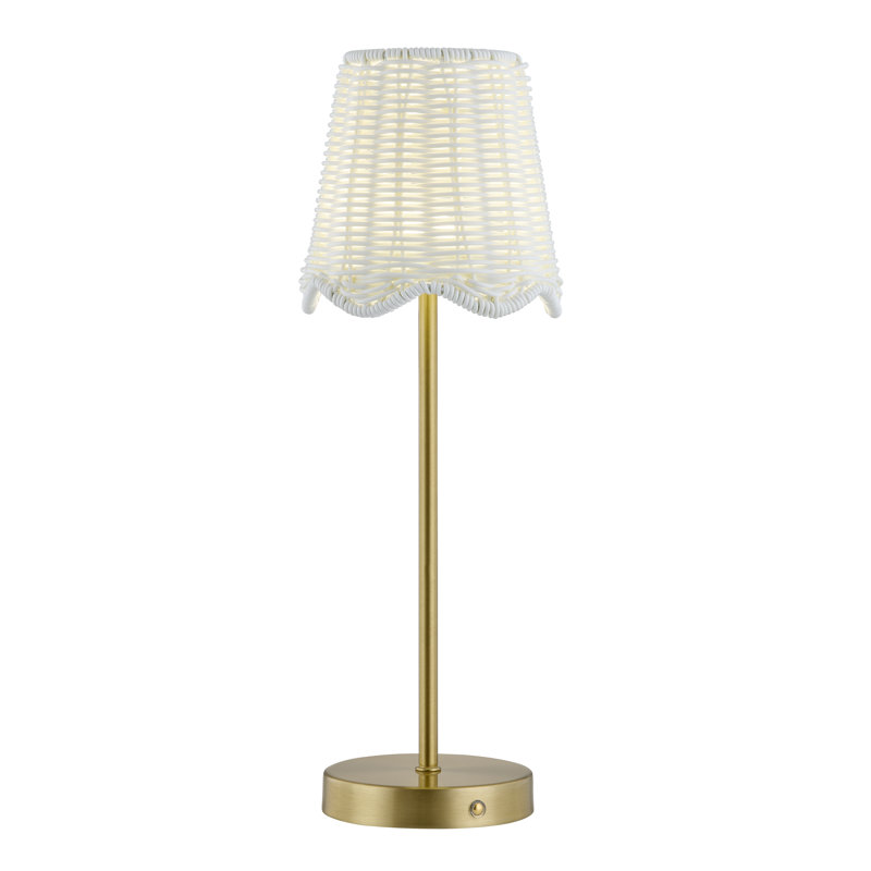 18" Metal Table Lamp With White Shade, White