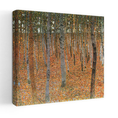 «Forest of Beech Trees», reproduction d'art classique de forêt rustique traditionnelle de bouleau d'automne