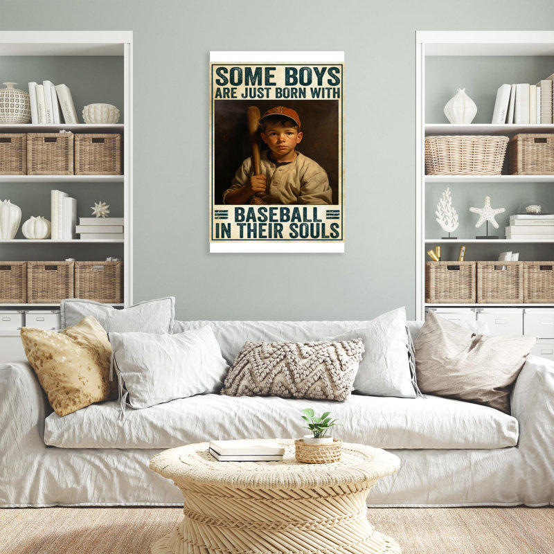 Some Boys Are Just Born With Baseball - 1 Piece Re " Some Boys Are Just Born With Baseball ", 36" H x 24" W x 1.25" D
