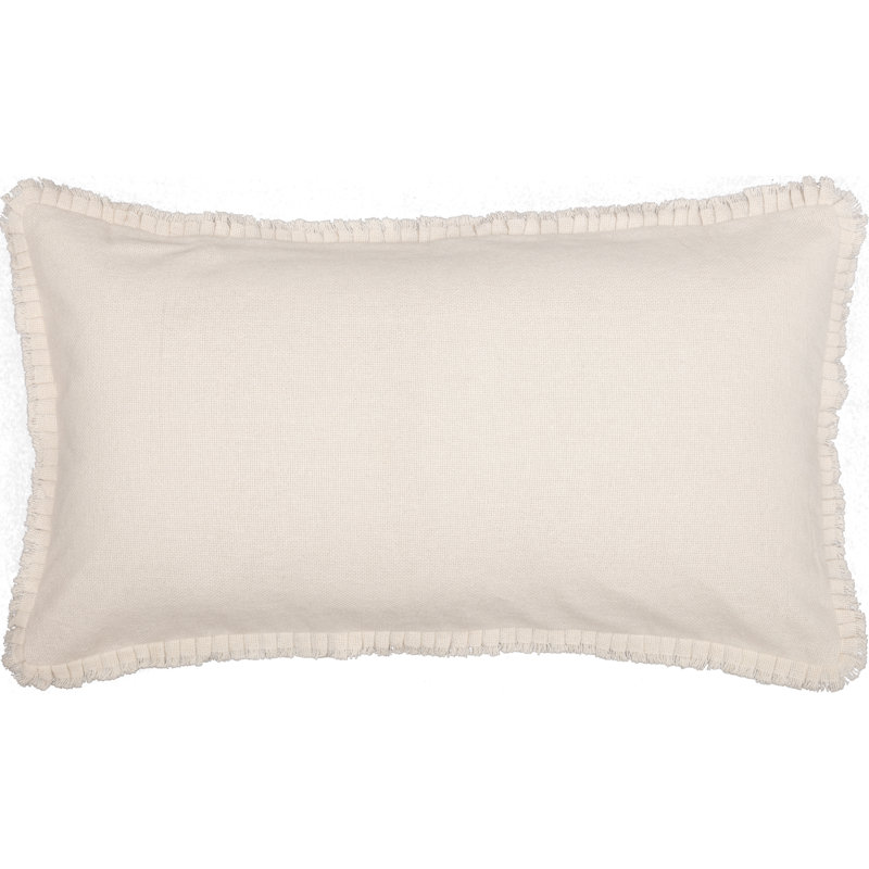 Taie décorative 100% coton Mona, Très grand, Blanc vintage