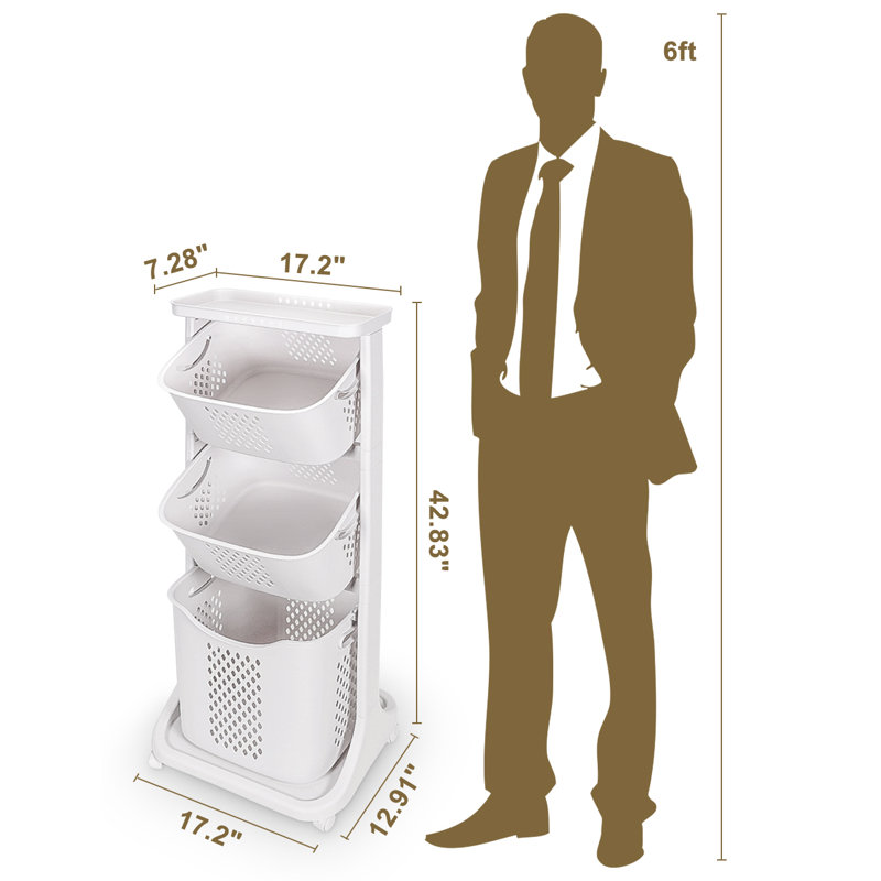 Plastic Rolling Laundry Sorter