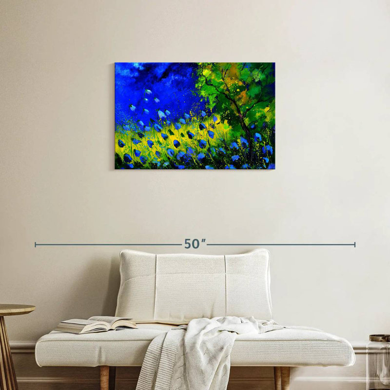 Fleurs bleues Alvord, H 20 po x l 30 po