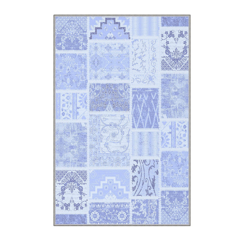 Stylish Hall Carpet, 2.6 x 6.6 Feet, 100% Polyester, 0.3 in Pile Height | Antibacterial, Non-Slip PVC Felt Dot Underside | 3D Digital Print, Machine Washable, Ideal for Entryway & Living Spaces