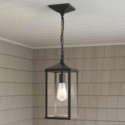 Luminaire suspendu d'extérieur avec panneaux de verre transparent Cantley