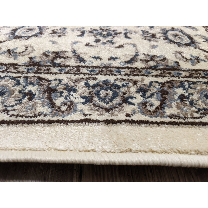 Tapis traditionnel ivoire Weiser, Tapis de couloir 2 pi 2 po x 7 pi 7 po