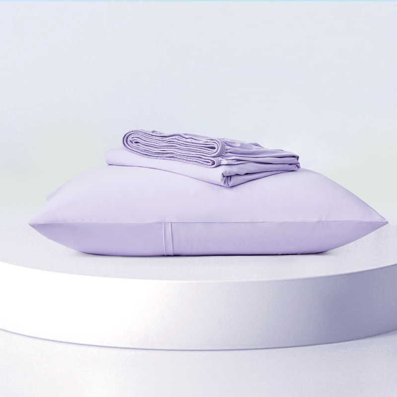 Cooling Nylon Knitted Sheet Set - 3 Piece Queen Fitted Sheet Set, Breathable Summer Bedding for Hot Sleepers, Purple