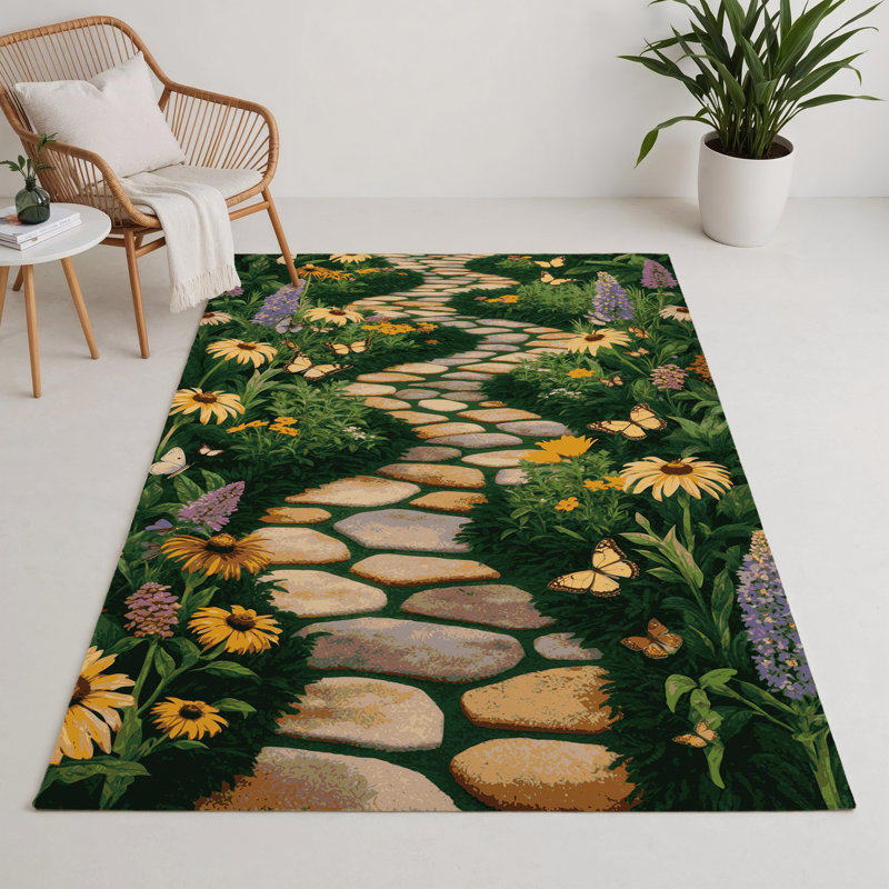 Tapis d'intérieur et d'extérieur vert Nature, Rectangulaire 3 pi x 5 pi