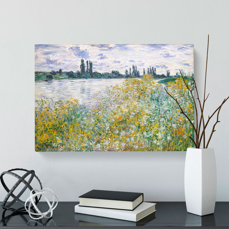 Ile Aux Fleurs Near Vetheuil by Claude Monet - Wrapped Canvas Painting, 35cm H x 50cm W x 3cm D