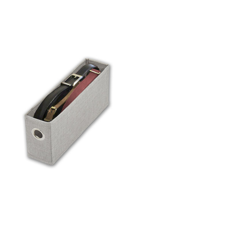 Organisateurs et rangement pour tablettes de placard et tiroirs, bacs de rangement pliables en tissu de lin avec poignée, ensemble de 2, gris.