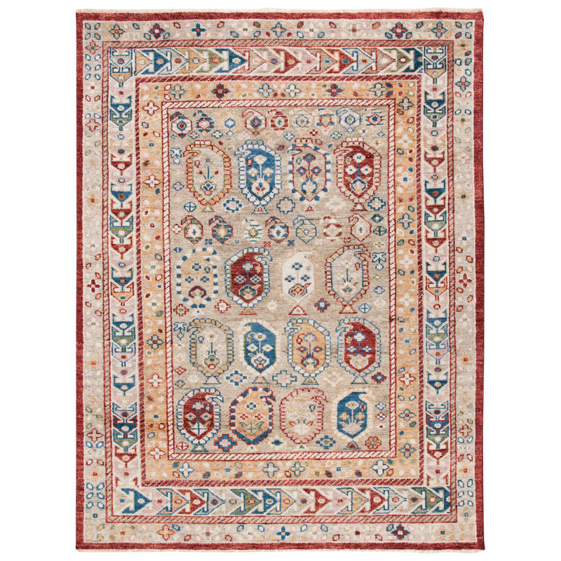 Samarkand 103 Area Rug In Beige / Red, Rectangle 9' x 12'
