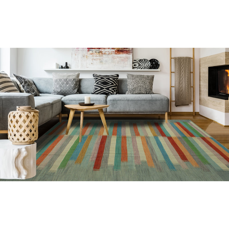 Cyd Wool Striped and Geometric Indoor Rug