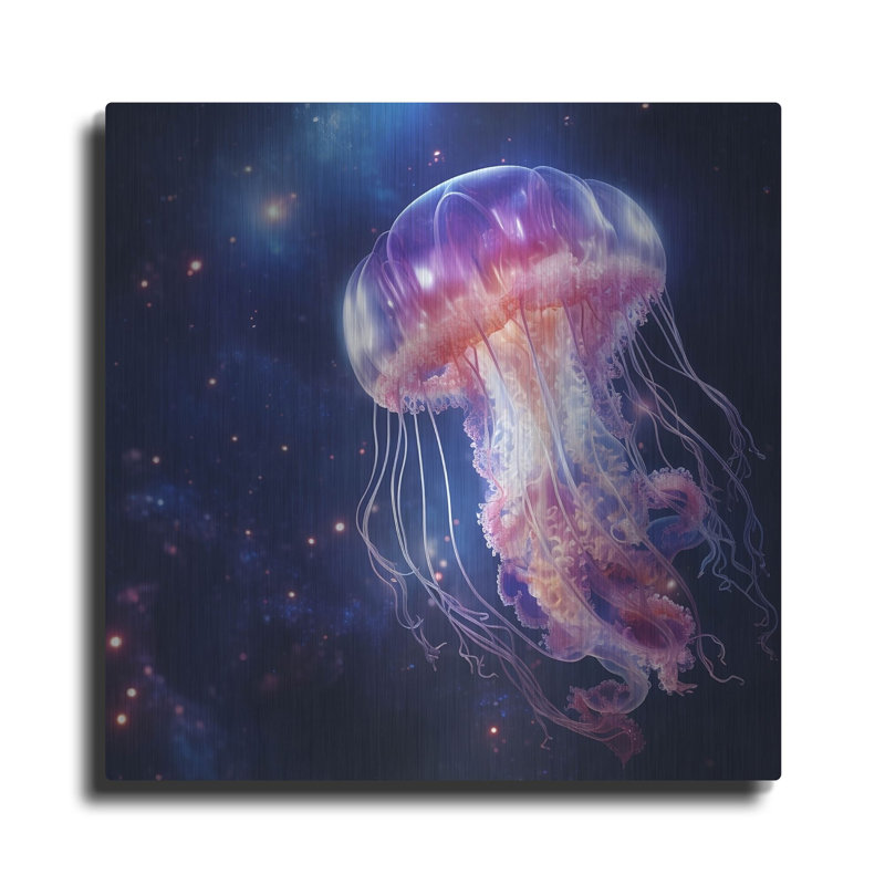 «Jelly Fish Giant», art mural en métal, 36 po x 36 po, H 12 po x l 12 po