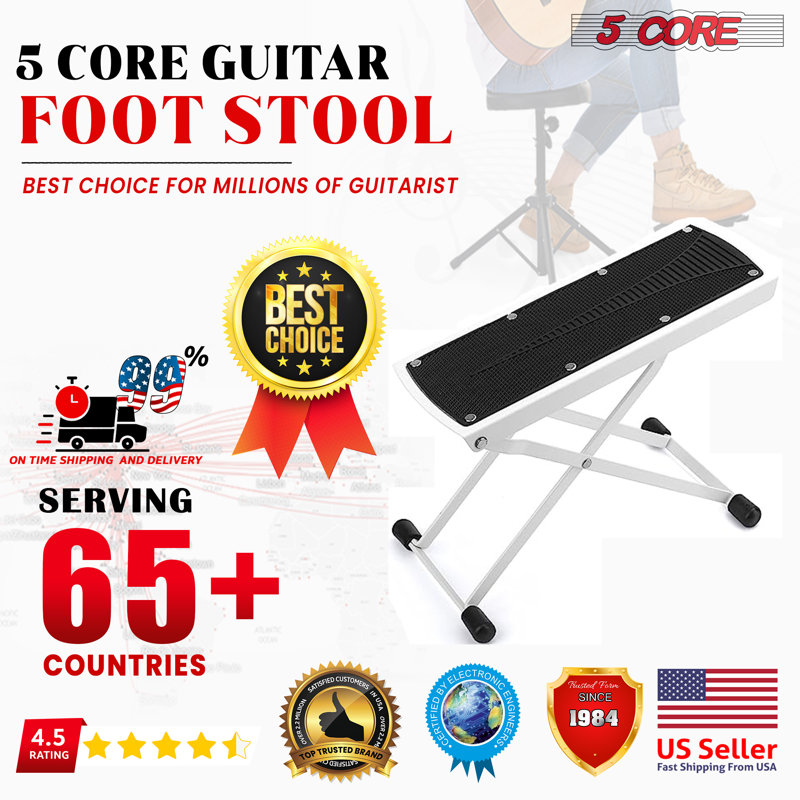 Repose-pieds pliant réglable à hauteur réglable pour 5 pieds de guitare