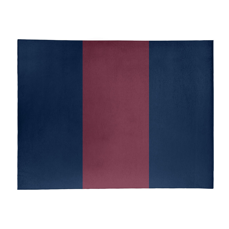 Tapis bleu marine/vin rayé, Rectangle 9 pi x 12 pi
