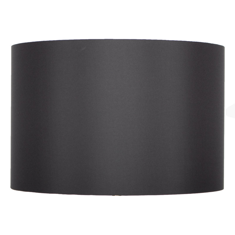 40cm H Silk Drum Lamp Shade, Black