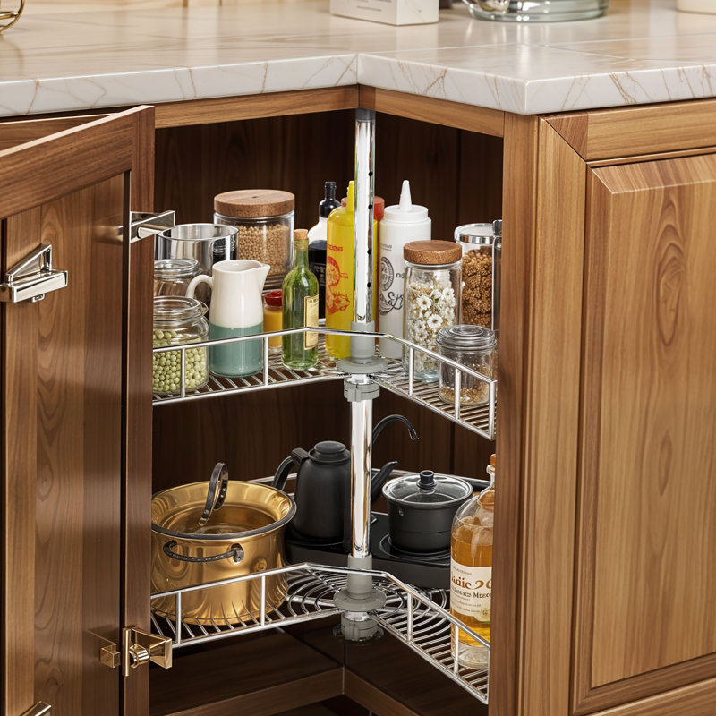 Doruntina Steel Soft Close Blind Corner Cabinet Organizer