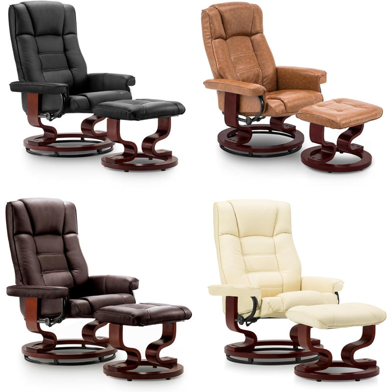 Fauteuil de bureau inclinable en cuir Odey, Simili cuir brun clair