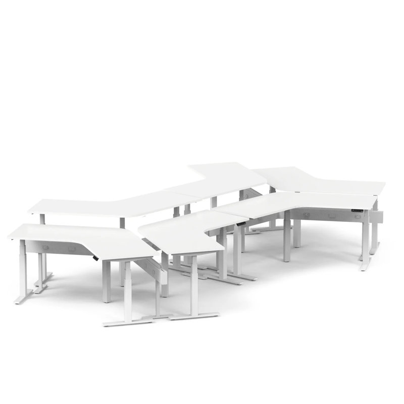 Bureau Series L Adj Ht 120 pour rampe 6 +, LPL blanc, Blanc