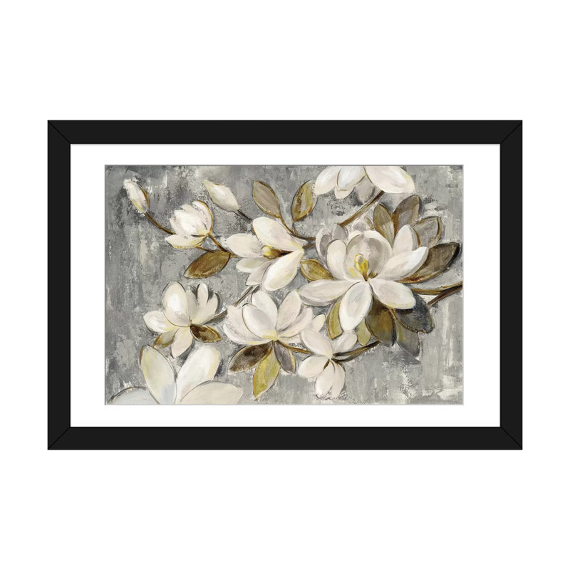 «Magnolia Simplicity», reproduction d'impression sur toile tendue, H 16 po x l 24 po, Impression encadrée, Noir